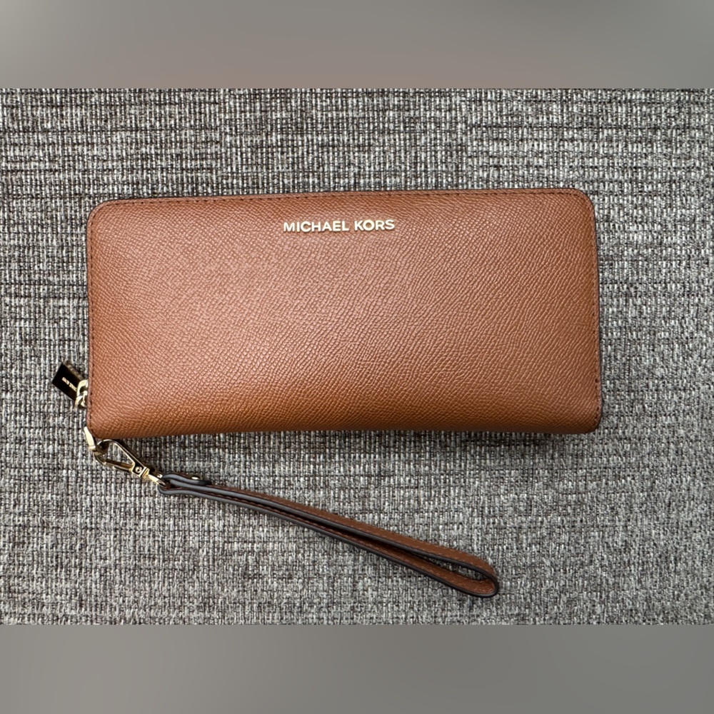 Michael Kors Tan Wristlet Clutch